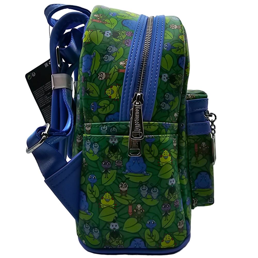 Loungefly X Pixar Disney A Bug's Life Green Mini Backpack Character Flik Dot NEW - Picture 5 of 9